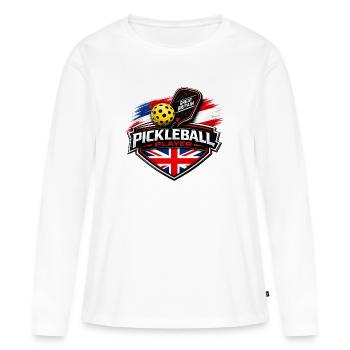 Pickleball GREAT BRITAIN - Women's Premium Organic Long Sleeve Shirt - white - Front - Julia (174cm)