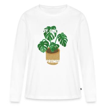 Encore une plante - je te le promets - T-shirt manches longues Premium bio Femme - blanc - Devant - Julia (174cm)