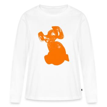 Der orange Hund - Frauen Premium Bio Langarmshirt - Weiß - Vorne - Julia (174cm)