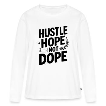 Hustle Hope - T-shirt manches longues Premium bio Femme - blanc - Devant - Julia (174cm)