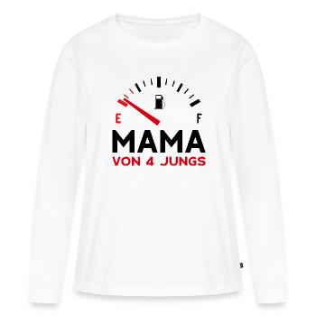 MAMA 4 SÖHNE MUTTERTAG MUTTER VIER JUNGEN - Frauen Premium Bio Langarmshirt - Weiß - Vorne - Julia (174cm)