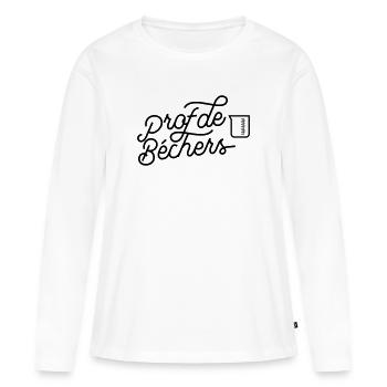 Prof de béchers - Prof de Physique-chimie - T-shirt manches longues Premium bio Femme - blanc - Devant - Julia (174cm)