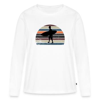 Surfing - T-shirt manches longues Premium bio Femme - blanc - Devant - Julia (174cm)