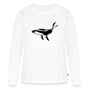 Symbole de l’écosystème animal marin animal animal de baleine - T-shirt manches longues Premium bio Femme - blanc - Devant - Julia (174cm)