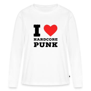 Ich liebe Hardcore Punk - Frauen Premium Bio Langarmshirt - Weiß - Vorne - Julia (174cm)