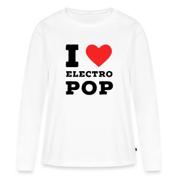 J’adore l’électro pop - T-shirt manches longues Premium bio Femme - blanc - Devant - Julia (174cm)