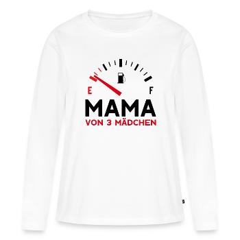 MAMA 3 TÖCHTER MUTTERTAG MUTTER DREI MÄDCHEN - Frauen Premium Bio Langarmshirt - Weiß - Vorne - Julia (174cm)