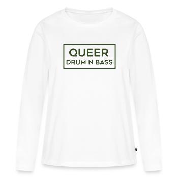 Queer DNB Drum n Bass - T-shirt manches longues Premium bio Femme - blanc - Devant - Julia (174cm)