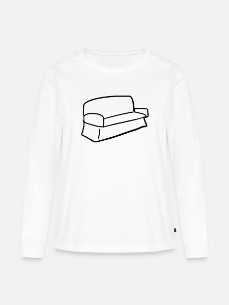 Sofa Symbol Wohnzimmer Möbel - Frauen Premium Bio Langarmshirt - Weiß