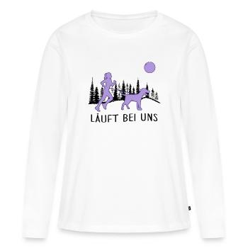 canicross zughund hundetraining zughundesport - Frauen Premium Bio Langarmshirt - Weiß - Vorne - Julia (174cm)
