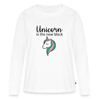 Unicorn is the new black - Women's Premium Organic Long Sleeve Shirt - white - Front - Julia (174cm)