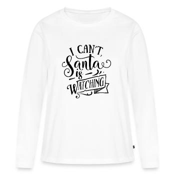 cadeau du Père Noël Père Noël truand - T-shirt manches longues Premium bio Femme - blanc - Devant - Julia (174cm)