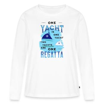 yacht voilier voilier régate skipper bateau - T-shirt manches longues Premium bio Femme - blanc - Devant - Julia (174cm)