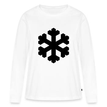 Flocon de neige noir - T-shirt manches longues Premium bio Femme - blanc - Devant - Julia (174cm)