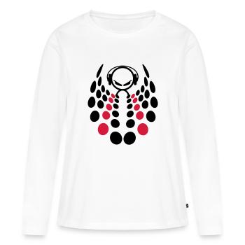 DJ - T-shirt manches longues Premium bio Femme - blanc - Devant - Julia (174cm)
