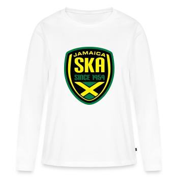 Ska Wappen_2 - T-shirt manches longues Premium bio Femme - blanc - Devant - Julia (174cm)