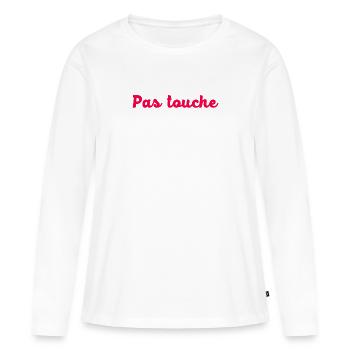 Pas touche - T-shirt manches longues Premium bio Femme - blanc - Devant - Julia (174cm)