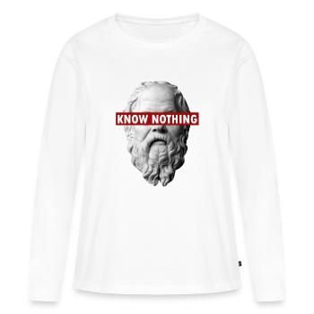 NE SAIS PAS NOS SOCRATES - T-shirt manches longues Premium bio Femme - blanc - Devant - Julia (174cm)