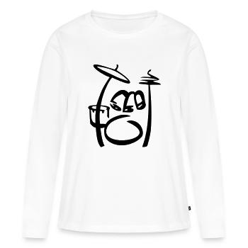 Drums Art Scribble - Frauen Premium Bio Langarmshirt - Weiß - Vorne - Julia (174cm)