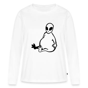 Dicker Alien - T-shirt manches longues Premium bio Femme - blanc - Devant - Julia (174cm)