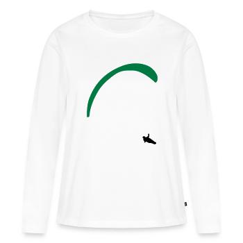 Gleitschirm /Paragleiten - Frauen Premium Bio Langarmshirt - Weiß - Vorne - Julia (174cm)