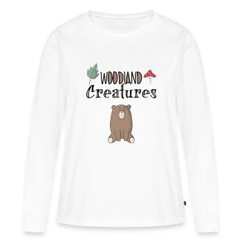Wald - Frauen Premium Bio Langarmshirt - Weiß - Vorne - Julia (174cm)