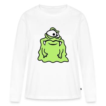 glaire glibber dégoûtant visage visqueux mons tête - T-shirt manches longues Premium bio Femme - blanc - Devant - Julia (174cm)