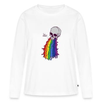 PUKE SKULL - Women's Premium Organic Long Sleeve Shirt - white - Front - Julia (174cm)