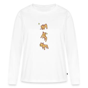 BUTTDOG - Frauen Premium Bio Langarmshirt - Weiß - Vorne - Julia (174cm)