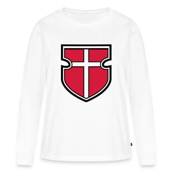 coat of arms shield knight crusader crusade cross go - Women's Premium Organic Long Sleeve Shirt - white - Front - Julia (174cm)