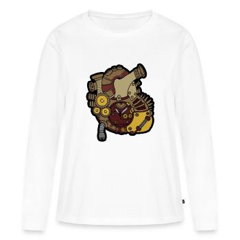 Steampunk Heart - Women's Premium Organic Long Sleeve Shirt - white - Front - Julia (174cm)