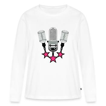 old microphone microphone 20063 - Women's Premium Organic Long Sleeve Shirt - white - Front - Julia (174cm)