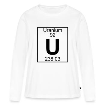 Periodic Element 92 - U (uranium) - BIG - T-shirt manches longues Premium bio Femme - blanc - Devant - Julia (174cm)