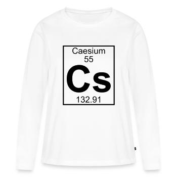 Element 055 - Cs (caesium) - Full - Frauen Premium Bio Langarmshirt - Weiß - Vorne - Julia (174cm)