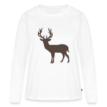 black forest Hirsch Schwarzwald Geweih Jagd J - Frauen Premium Bio Langarmshirt - Weiß - Vorne - Julia (174cm)