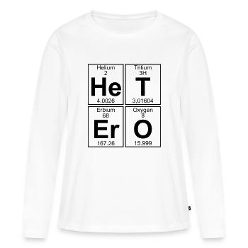 He-T-Er-O (hetero) - Frauen Premium Bio Langarmshirt - Weiß - Vorne - Julia (174cm)