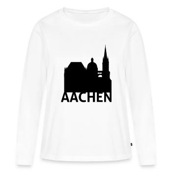 Aachen - Frauen Premium Bio Langarmshirt - Weiß - Vorne - Julia (174cm)
