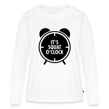 It's Squat O'Clock - T-shirt manches longues Premium bio Femme - blanc - Devant - Julia (174cm)