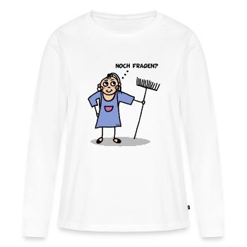 Noch Fragen - Frauen Premium Bio Langarmshirt - Weiß - Vorne - Julia (174cm)