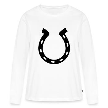 fer à cheval - T-shirt manches longues Premium bio Femme - blanc - Devant - Julia (174cm)