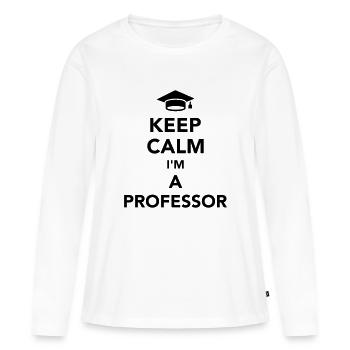 Professor - Frauen Premium Bio Langarmshirt - Weiß - Vorne - Julia (174cm)