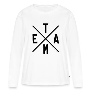 team stylisch - Frauen Premium Bio Langarmshirt - Weiß - Vorne - Julia (174cm)