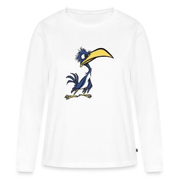L’oiseau précoce attrape le ver - T-shirt manches longues Premium bio Femme - blanc - Devant - Julia (174cm)