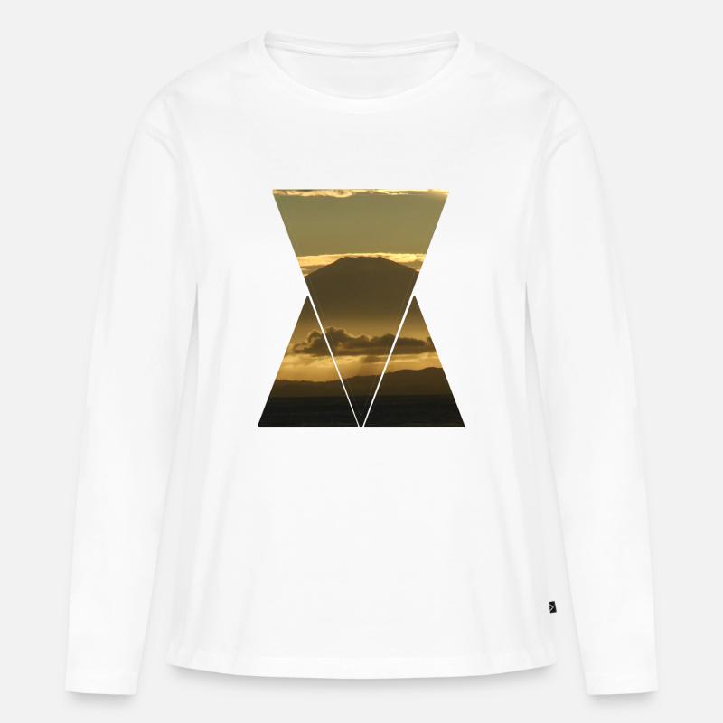 Vulkan - Frauen Premium Bio Langarmshirt - Weiß