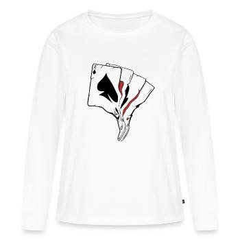cards - Women's Premium Organic Long Sleeve Shirt - white - Front - Julia (174cm)