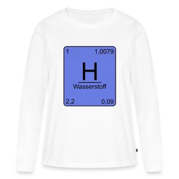 Hydrogène, tableau périodique, chimie, physique - T-shirt manches longues Premium bio Femme - blanc - Devant - Julia (174cm)