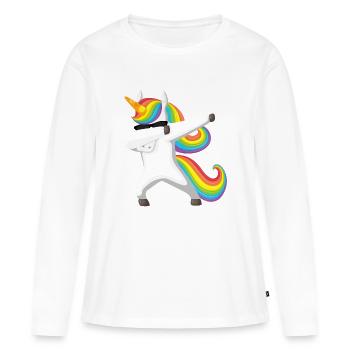 Dubbing Unicorn - Women's Premium Organic Long Sleeve Shirt - white - Front - Julia (174cm)