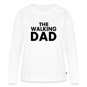 The walking dad - T-shirt manches longues Premium bio Femme - blanc - Devant - Julia (174cm)