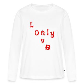 Seulement l’amour - T-shirt manches longues Premium bio Femme - blanc - Devant - Julia (174cm)
