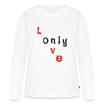 Seulement l’amour - T-shirt manches longues Premium bio Femme - blanc - Devant - Julia (174cm)